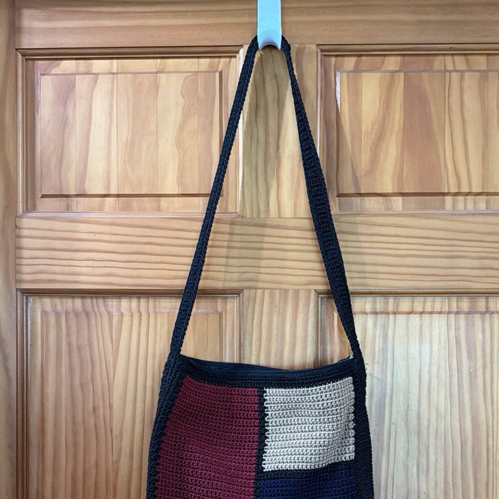 Sak Crochet Shoulder Bag - Red, Beige, Black